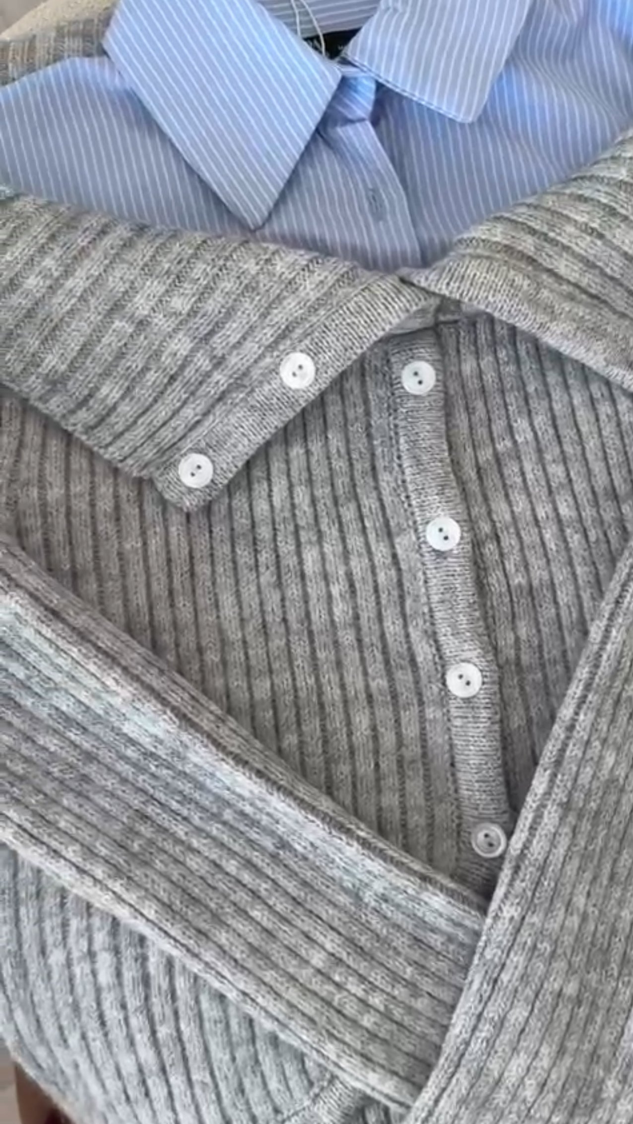 Trui met overhemd-details