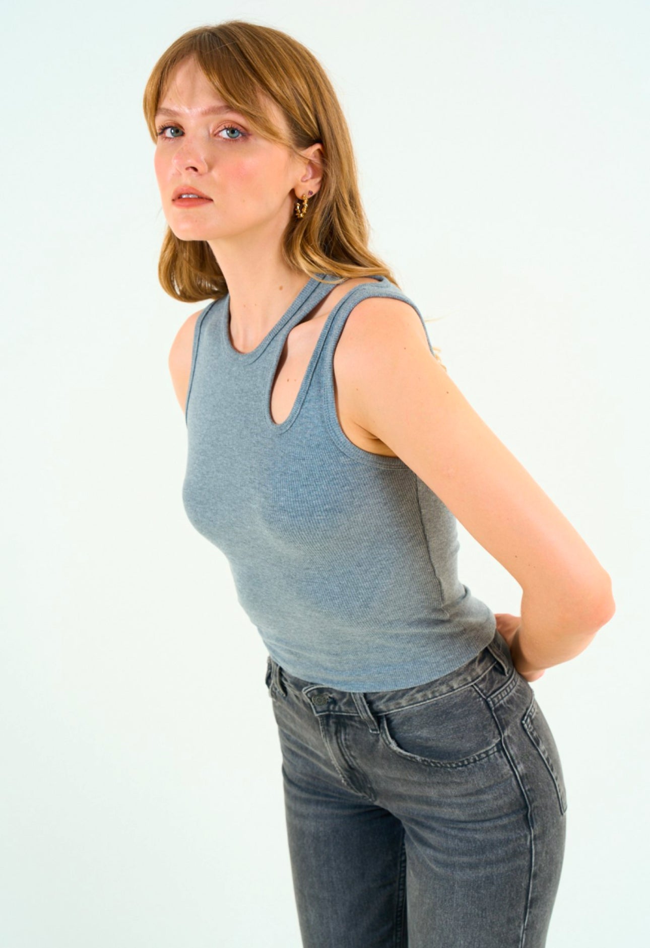 Laura top-grijs